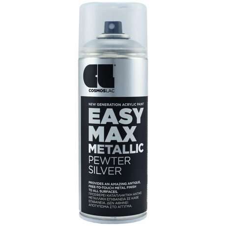 Σπρέι Βαφής Ακρυλικό Cosmos Lac Easy Max Metallic Pewter Silver 400ml No 900