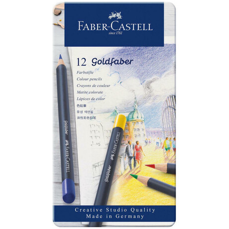 Ξυλομπογιές Faber Castell Goldfaber 12 Χρωμάτων 114712 - METAL
