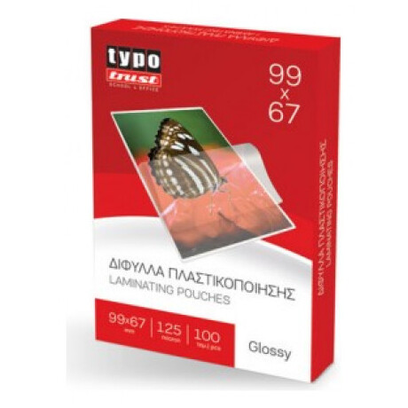 ΖΕΛΑΤΙΝΕΣ - ΔΙΦΥΛΛΑ Πλαστικοποίησης TYPOTRUST 67x99mm 125mic (100 τμχ) LP02125