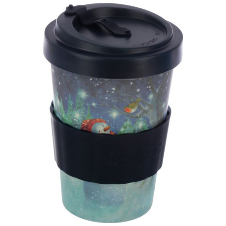 Κούπα - Ποτήρι - Jan Pashley Christmas Snowman Reusable Screw Top Bamboo Composite Travel Mug XBAMB187