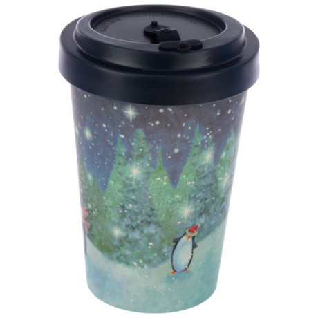 Κούπα - Ποτήρι - Jan Pashley Christmas Snowman Reusable Screw Top Bamboo Composite Travel Mug XBAMB187