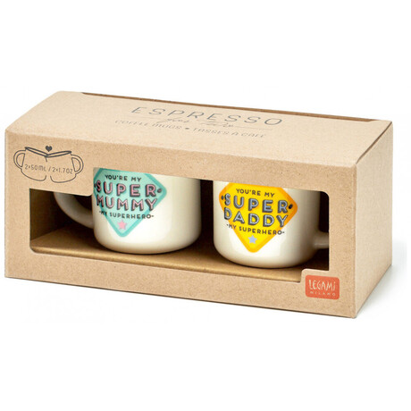 Κούπες Espresso Legami - Σετ Δύο Τεμαχίων - Super Mummy & Daddy Coffee Cups MM0015