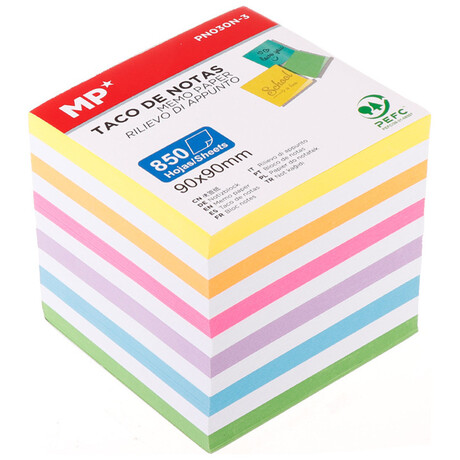 MP χαρτάκια σημειώσεων PN030N-3 90x90mm 850τμχ χρωματιστά PN030N-3