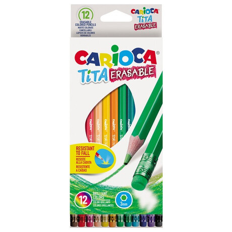 Ξυλομπογιές Carioca Tita Erasable 12 Χρώματα 42897