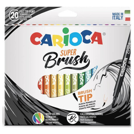 Μαρκαδόροι Carioca Super Brush 20 Χρώματα 42968