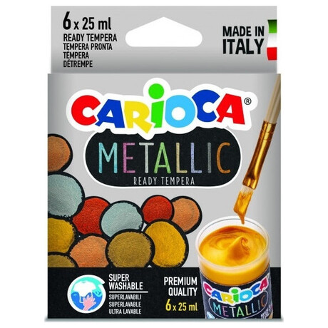 Τέμπερες Carioca Metallic Ready Tempera 25ml 6 Χρώματα