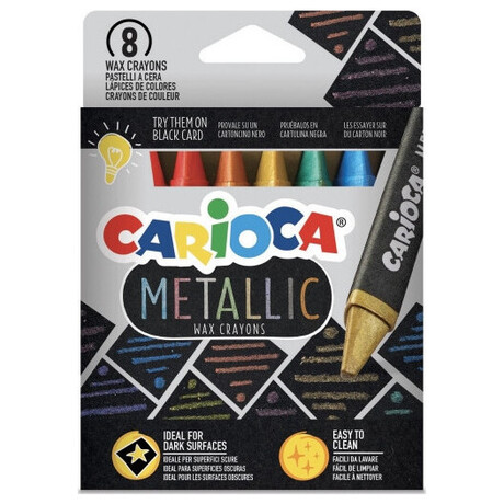 Κηρομπογιές Maxi Carioca Metallic 8 Χρώματα 43163