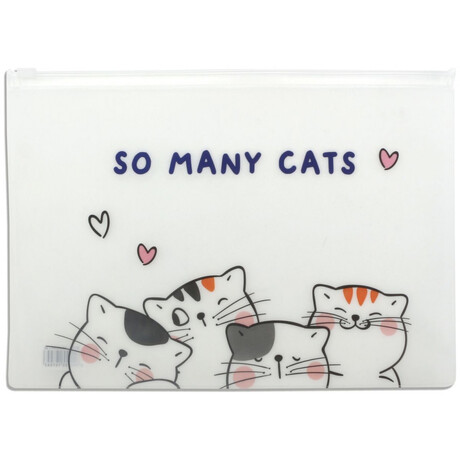 Φάκελος Ζιπ Α5 Διάφανος So Many Cats Καρδιές