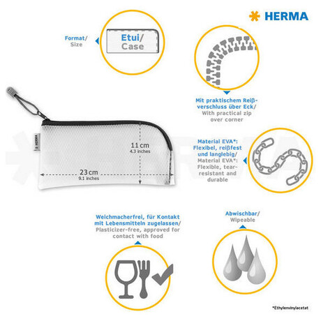 Θήκη Universal Με Φερμουάρ Herma 23x11 εκ Πράσινο