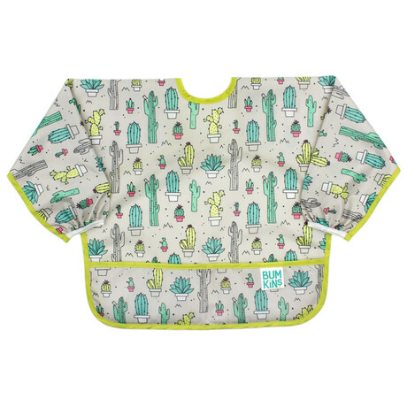 Bumkins Αδιάβροχη Σαλιάρα - Ποδιά με Μανίκια - Sleeved Bib Cacti - 3307111