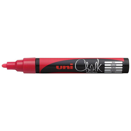 Μαρκαδόρος Υγρής Κιμωλίας Uni Chalk Marker PWE-5M Red