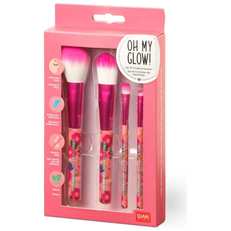 Σετ Πινέλα Μακιγιάζ Legami Oh My Glow! - Flowers 4τμχ MUBS0002