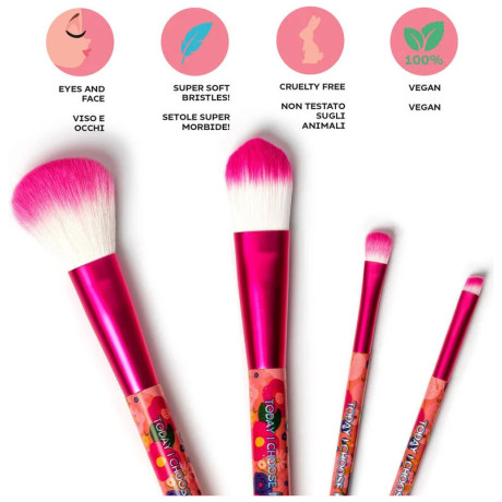 Σετ Πινέλα Μακιγιάζ Legami Oh My Glow! - Flowers 4τμχ MUBS0002