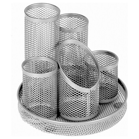 Μολυβοθήκη Osco Πλέγμα 5 Θέσεων Ασημί 6542