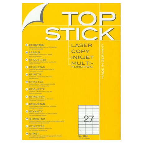Αυτοκόλλητες Ετικέτες Topstick 70x32mm No 8704