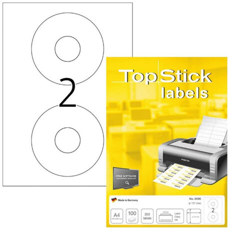Αυτοκόλλητες Ετικέτες Topstick Στρογγυλές 117mm No 8696