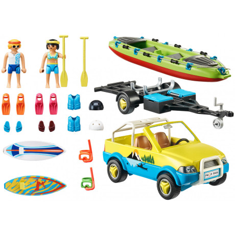 Playmobil Αυτοκίνητο Με Ανοιχτή Οροφή Και Κανό 70436