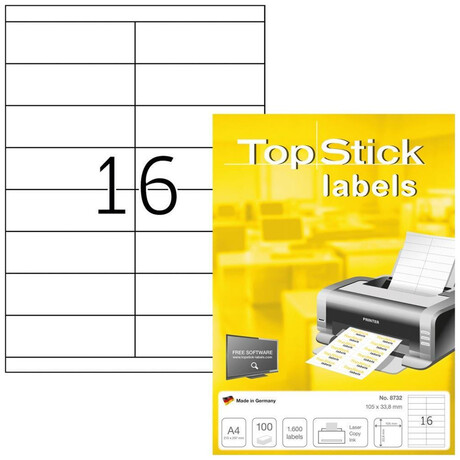 Αυτοκόλλητες Ετικέτες Topstick 105x33.8mm No 8732