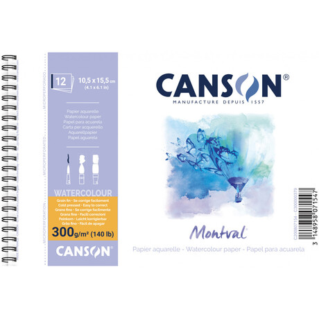 Μπλοκ Canson  Montval Aqua Cold 300gr 10x15cm 12 Φύλλα