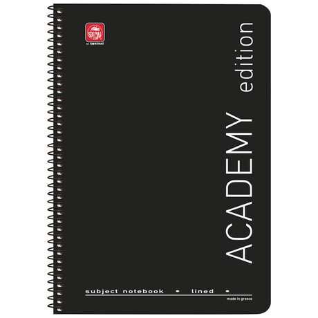 Τετράδιο Σπιράλ 2 Θεμ. Academy Β5 4522A Μαύρο