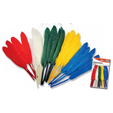 Φτερά Μικρά Indian Meyco Χρωματιστά 14cm 20τμχ