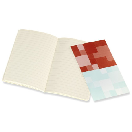 Moleskine Volant Pocket Plain Coral Orange Aquamarine Blue Set 2pcs