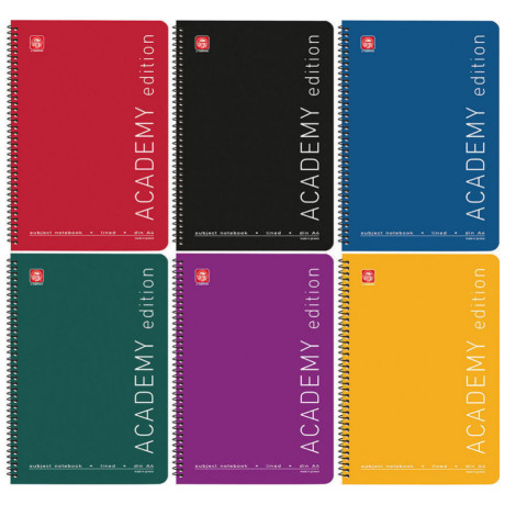 Τετράδιο Σπιράλ 4 Θεμ. Academy Α4 (Διάφορα Χρώματα)