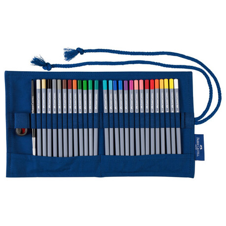 Ξυλομπογιές Faber Castell Goldfaber Aqua 27τμχ Κασετίνα Roll (Ξύστρα + Πινέλο) 114652