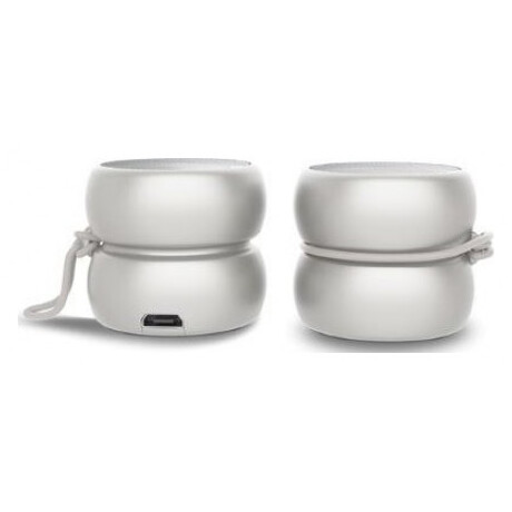 Φορητό Bluetooth Ηχείο Xoopar Yoyo Stereo Finger Speaker 6W & TWS Metallic White Set 2pcs