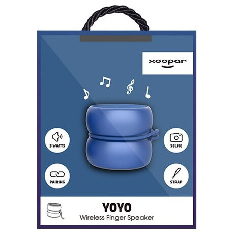Φορητό Bluetooth Ηχείο Xoopar Yoyo Finger Speaker 3W & TWS Metallic Blue