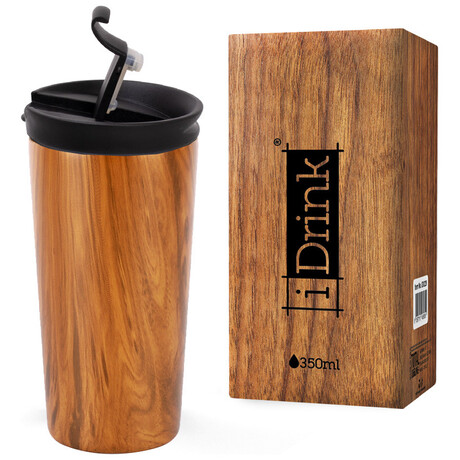 Κούπα i Drink Travel Mug Wood 350ml ID0229