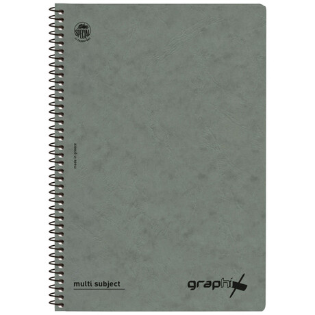 Τετράδιο Σπιράλ 3 Θεμάτων Graphix Α4 Γκρι 4543-18