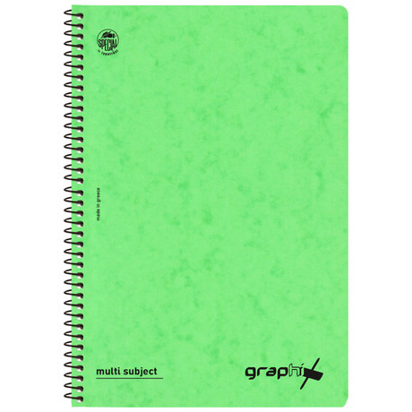 Τετράδιο Σπιράλ 2 Θεμάτων Graphix Α4 Λαχανί 4542-18