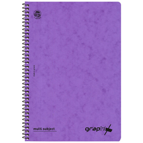 Τετράδιο Σπιράλ 3 Θεμάτων Graphix Α4 Μωβ 4543-18