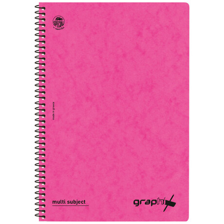 Τετράδιο Σπιράλ 3 Θεμάτων Graphix Α4 Ροζ 4543-18