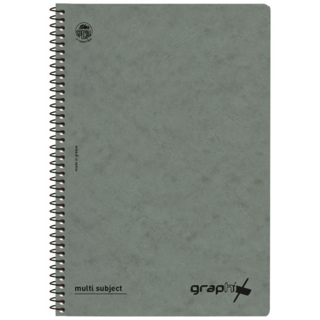 Τετράδιο Σπιράλ 3 Θεμάτων Graphix Β5 Γκρι 4553-18