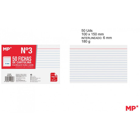 Καρτέλες Ριγέ MP 100X150mm 50τμχ PN165-03