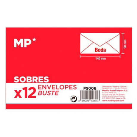 Φάκελα Λευκά MP 140 x 90mm 12τμχ PS006