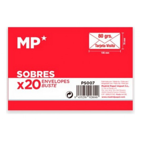 Φάκελα Λευκά MP 105 x 70mm 20τμχ PS007