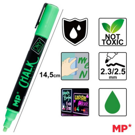 Μαρκαδόρος Υγρής Κιμωλίας MP PE551V Πράσινο
