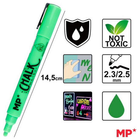 Μαρκαδόρος Υγρής Κιμωλίας MP PE552V Πράσινο