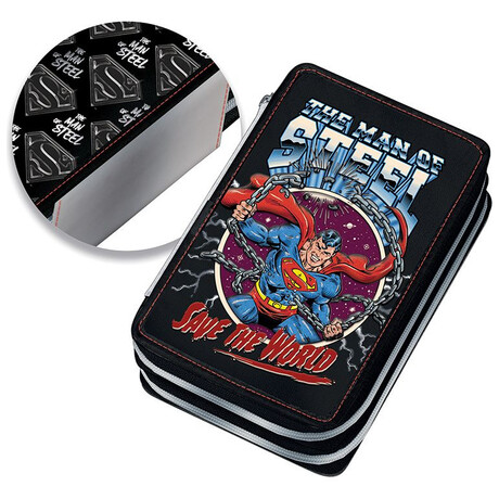 Κασετίνα Διπλή Γεμάτη Graffiti Superman 225831
