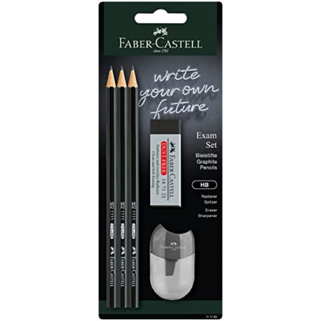 Faber Castell Σετ Μολύβια 1111 HB Black & Ξύστρα & Γόμα 5τμχ 111183