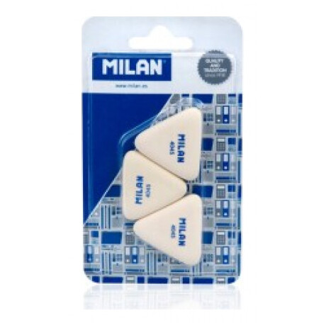 Γόμα MILAN σετ των 3 τεμ τριγωνη λευκή BMM10099MP