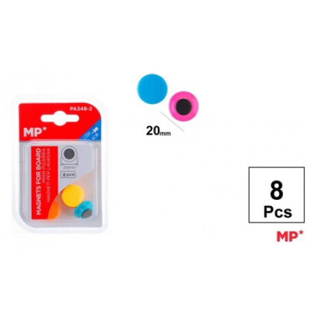 Μαγνήτες Στρογγυλοί 20mm 8τμχ για πίνακα MP PA348-2 PASTEL COLOR