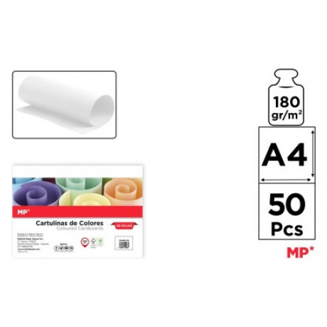 Εξώφυλλο Βιβλιοδεσίας Α4 Χαρτόνι 180gr λευκό πακ 50 τεμ MP PN460-50