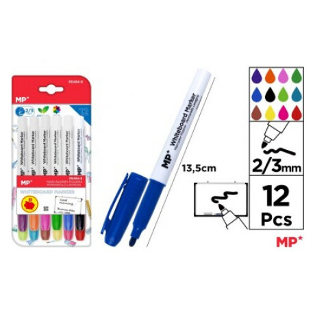 Μαρκαδόροι Πίνακα MP Σετ 12τμχ PE494-8