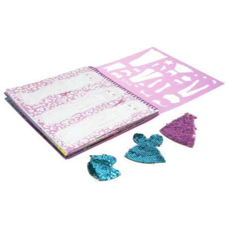 Μπλοκ Σχδίασης Με 4 Stencils & Φορέματα Girabrilla Fashion Sketchbook 02589