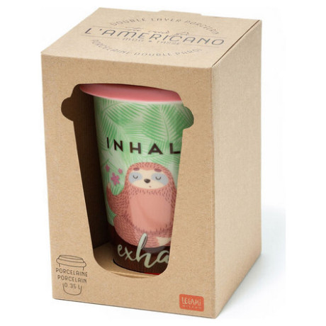 Ποτήρι Πορσελάνης Legami Με Καπάκι - Inhale Exhale AME0018