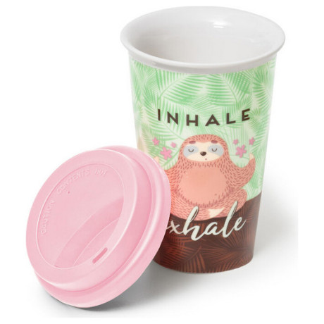 Ποτήρι Πορσελάνης Legami Με Καπάκι - Inhale Exhale AME0018